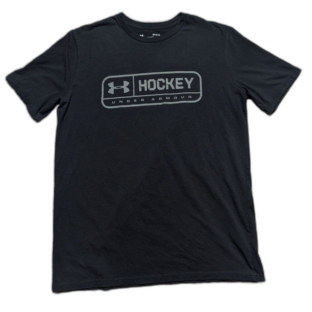 Men's Black Under Armour Hockey Jock Tag Graphic T-shirt Size Medium